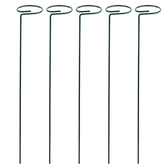 SMKE 5Pcs Plant Support Stakes For Flowers, Garden Metal Single Stem Plant Support, Garden Flower Support For Indoor Plants Tomatoes,Orchid,Peony,Lily, Rose，Peony Cages And Supports，Plant Sticks Tall