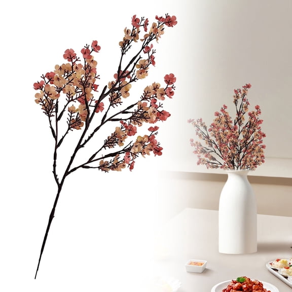 SMKE 6Pc Babys Breath Artificial Flower,18.5"Orange Long-Lasting Non-Wilting Gypsophila For Year-Round Decor,Bulk Gypsophila Stem,Baby'S Breath Bouquet,Wedding Diy Arrangement,Flower Cake Decorations