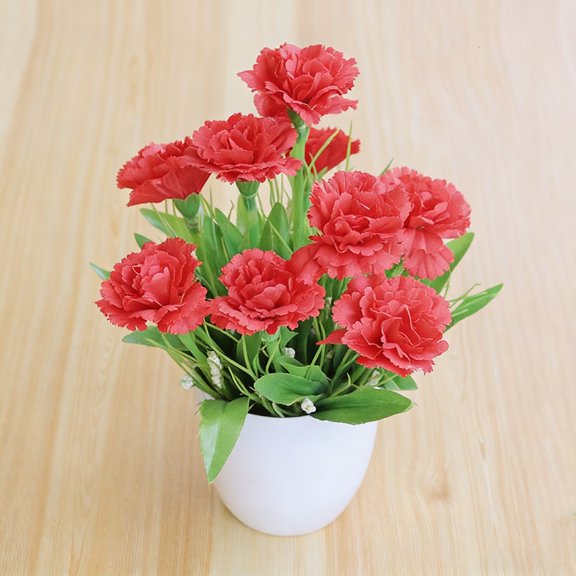 SMKE 6Pc Carnation Bouquet - Realistic Artificial Flowers For Home Decor Mother'S Day Gift,Realistic Faux Florals,Artificial Carnations Set of 6 Lifelike Fake Flowers for Vase Wedding Centerpiece