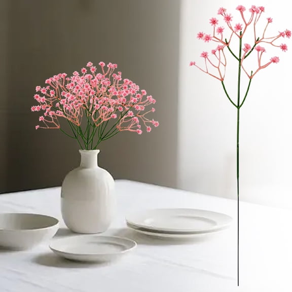 SMKE Artificial Baby's Breath Flower Bunch,Dried Look Bouquet for Wedding Decor,Pink,Faux Gypsophila Spray,Lifelike Small Flowers for DIY Centerpieces Vase Arrangements