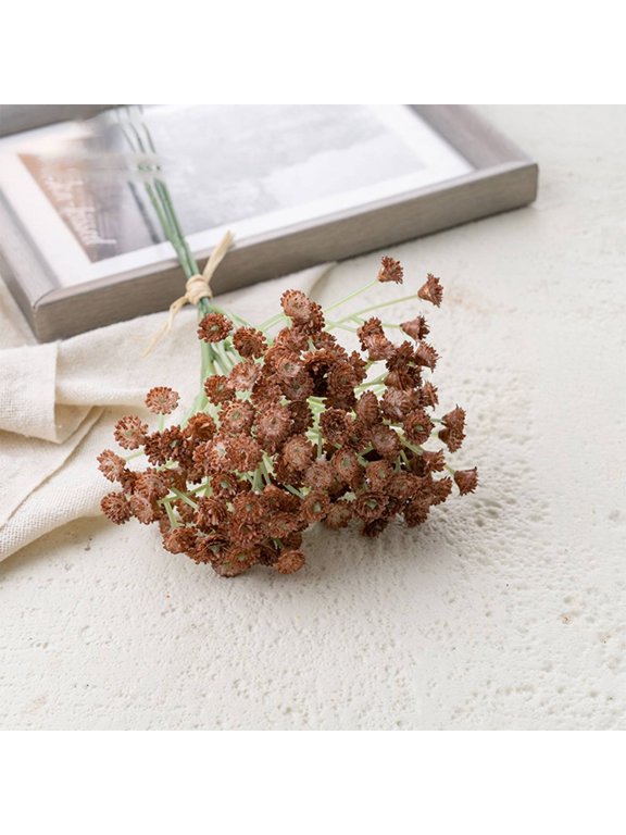 Artificial Flowers Bouquet,Brown 12" Baby'S Breath / Gypsophila Floral Arrangement Stems,Faux Wildflowers Bouquet,Fake Flowers Greenery,Real Touch Silk Flower,Spring Summer Fall Seasonal Decor