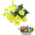 thumbnail image 1 of SMKE Artificial Flowers Bouquet,Yellow 13" Morning Glory / Petunia Floral Arrangement Stems,Faux Wildflowers Bouquet,Fake Flowers Greenery,Real Touch Silk Flower,Spring Summer Fall Seasonal Decor, 1 of 8