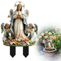 SMKE Blessed Mother Mary Stake Acrylic 2D Flat,The Blessed Virgin Mary Ornaments,Acrylic Virgin Mary Statue For Home Garden Decor
