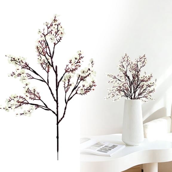 SMKE Bridal Bouquet Artificial Flower,Bulk Decorative Fake Flowers,DIY Craft Floral Stems,19"Artificial Gypsophila Bouquet-White,Realistic Baby's Breath Stems for Table Centerpiece Wedding Home Decor