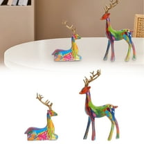 SMKE Christmas Decorations Clearance! 2Pcs Resin Reindeer Decor,Reindeer Figurine,Matte Reindeer,Christmas Reindeer Figurine,Reindeer Decor,Decorative Deer Figurine Multicolor