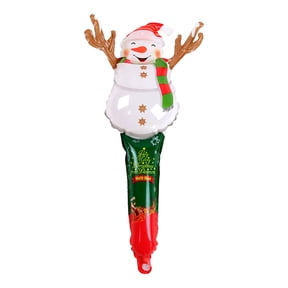 SMKE Christmas Inflatable Stick Balloon,Snowman Head Shape,Foil Balloon for Holiday Party Decorations,Foil Balloon on Stick,Reusable,Easy to Inflate,Festive Party Favor for Christmas Celebrations