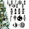 thumbnail image 1 of SMKE Christmas Tree Ornaments PVC Xmas Candy Cane Lollipop Ornament Christmas Hanging Decors Birthday Party Decoration Crafts for Holiday Xmas Tree Party (10pc,Black and White), 1 of 6
