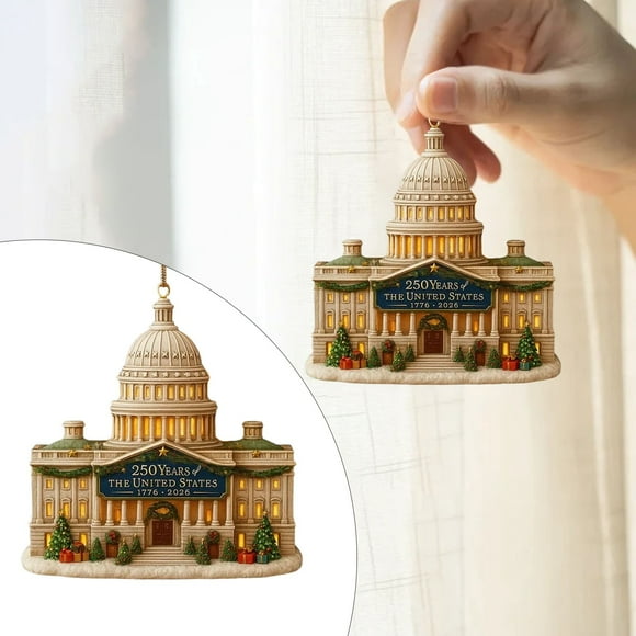 SMKE City Travel Washington Dc Ornament,Resin Christmas Ornament,Anniversary Ornament,Patriotic American Bicentennial Decor For Christmas Tree,Year Round Display Collectible Keepsake Lovers A