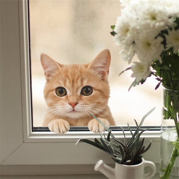 SMKE Cute Cat Wall Stickers For Living Room Bedroom Decor,Peel And Stick Removable Paper Decals,Non-Toxic Odorless Art Stickers For Furniture Home Accents,Easy To Apply No Residue Left Behind