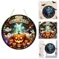 thumbnail image 1 of SMKE DIY Halloween Acrylic Art Painting Kit with Rhinestones, Ghost Pumpkin Shaped Window Pendant for Home Garden Wall Decor, Craft Hanging Decoration, 1 of 6