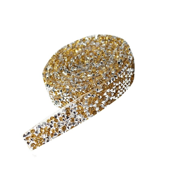 SMKE Diamond Sparkling Crystal Bling Ribbons Roll Banding Belt Wrap,DIY Self-Adhesive Rhinestone Sticker Ribbon for Wedding holiday Birthday Halloween Christmas harvest Thanksgiving Decorations N