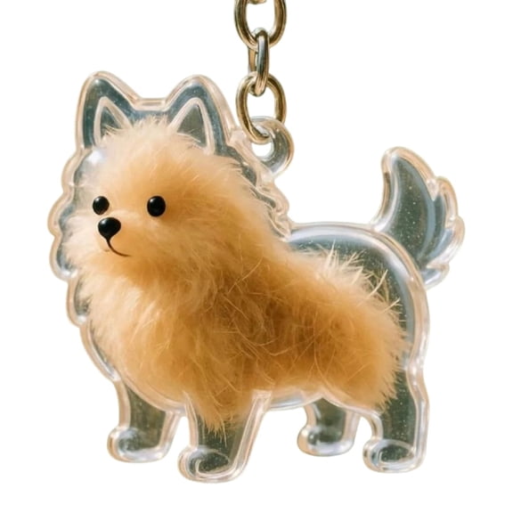 ERTZAE Dog Fur Keepsake Charm,Pet Memorial Locket Keychain,Pet Fur Collection Keyring,Fur Keepsake Gift,Pet Memorial Keychain 2"Refillable Keepsake Bottle with Transparent Window for Dog Hair Storage