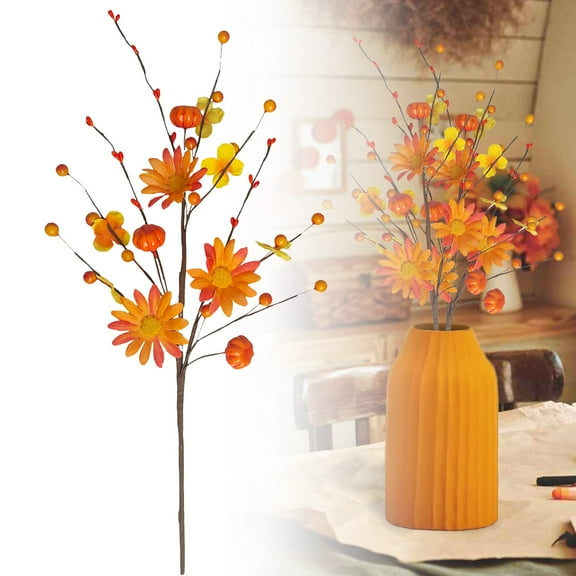SMKE Fall Floral Stems Fall Floral Picks 17 Inch Autumn Berry Stems with Berries for Autumn Flower Arrangements Centerpieces Indoor Outdoor Decorations
