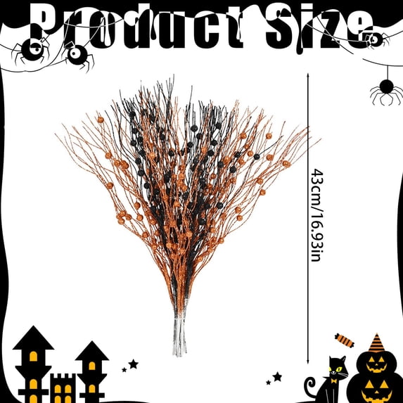 SMKE Fall Halloween Gothic Artificial Curly Branches With Lifelike Texture Stems For Vase Fillers,Wreath Making,Centerpiece & Fireplace Display,Easy Diy Decor