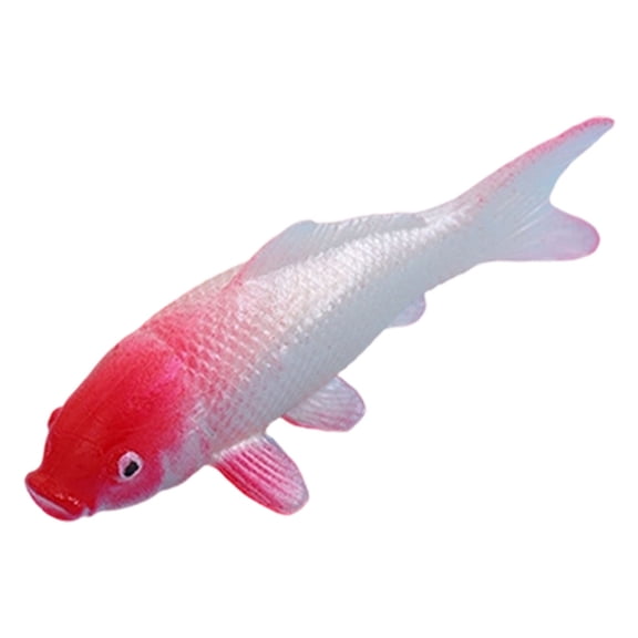 SMKE Fish Tank Landscape Figurines,Durable Plastic Mini Fish Displays,Miniature Fish Figurines 2" Pink Realistic Koi,Soft PVC Aquarium Ornament,Fish Tank Decoration for DIY Landscaping and Dollhouse