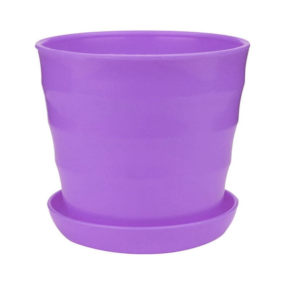 SMKE Flower Pots for Plants with Drainage Holes and Saucer, 1 Pack Plastic Plant Pots Indoor Planters for Outdoor Plants Small Garden House Home Decor, Nursery Pots for Succulent Colorful !Purple