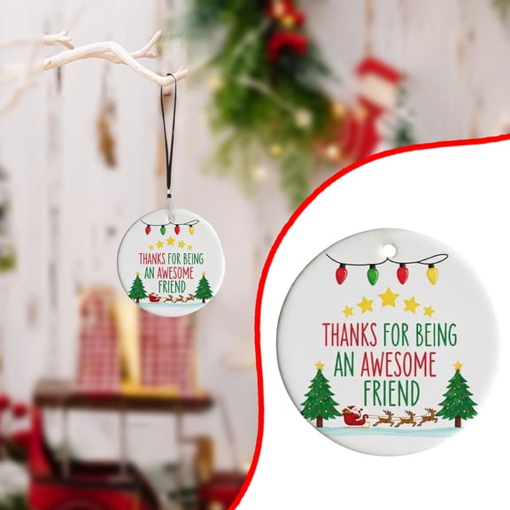 SMKE Friendships Appreciation Gifts,2025 Christmas Ornament,Acrylic Keepsake,Thank You Housewarming Bestie Gift For Neighbor,End Of Year,Best Neighbor Gifts Hanging For Christmas Tree Decoration B