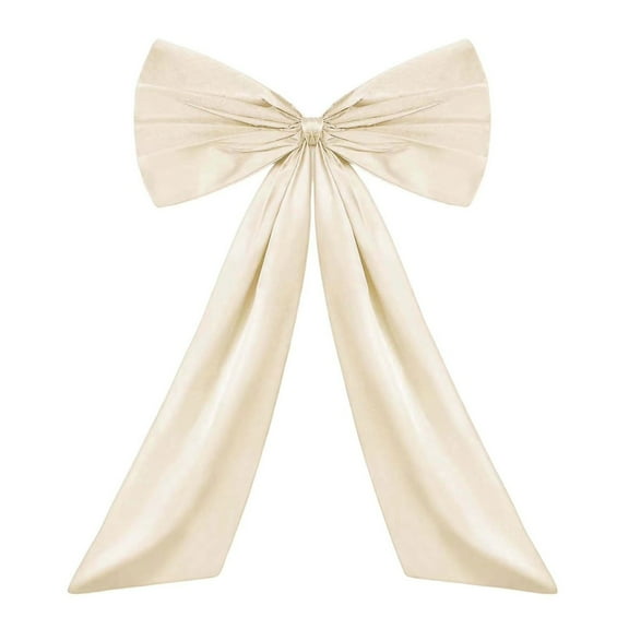 SMKE Giant Christmas Bow,Tree Topper Decor,Large Ribbon Bow Decor,Festive Wreath Accent,Holiday Party Bow,Wedding Car Decor,Hanging Ribbon Tie,Home Wall Decoration,Festive Celebration Bow Beige 39"