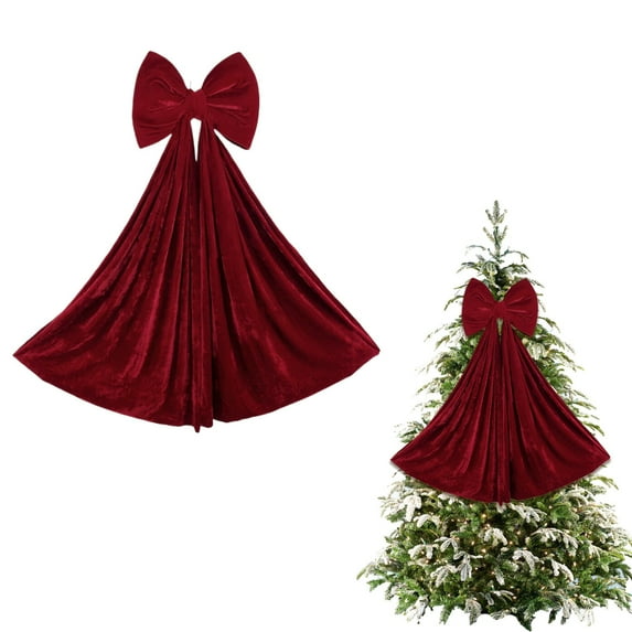 SMKE Giant Christmas Bow,Tree Topper Decor,Large Ribbon Bow Decor,Festive Wreath Accent,Holiday Party Bow,Wedding Car Decor,Hanging Ribbon Tie,Home Wall Decoration,Festive Celebration Bow 45"