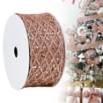 thumbnail image 1 of SMKE Glitter Wired Ribbon,Diamond Mesh Decor Ribbon,Christmas Tree Ornament,Gift Wrapping Accent,Craft Bow Material,Wreath Garland Trim,Holiday Decor Easter Craft Supply,Home Tree Topper Bow Fabric, 1 of 9