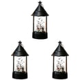 thumbnail image 1 of SMKE Halloween Flameless Lantern Set Battery Operated,LED Flickering Candle Lantern with Cutout Window Hanging Design,Tabletop Ornament for Mantel Shelf Indoor Party Decor Centerpiece Black 3pc, 1 of 5