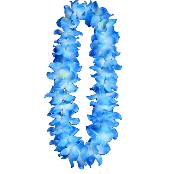 SMKE Hawaiian Hula Leis Dance Wreath Garland Artificial Flowers Fabric Neck Loop For Luau Party Costumes,Hawaiian Leis For AdultsBlue Team Spirit AccessoriesBlue Accessories