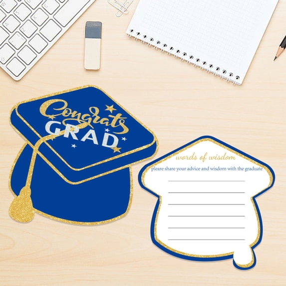 SMKE High School Grad Gift,Sparkle Grad Cap Card,Graduation Thick Gift Card,Milestone Congrat Card,50Pack Graduation Cap Greeting Cards 5.9x5.9"Purple Mortarboard Shape,Bulk Set for Grad Party Favors