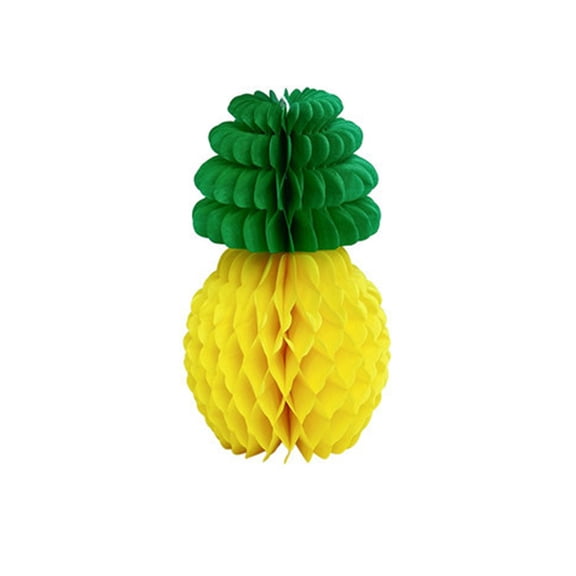 SMKE Honeycomb Paper Pineapple Lantern 20cm Tropical,3D Tissue Ball Hawaiian Luau Safari Hanging Pineapple,DIY Foldable Table Centerpiece Bright Yellow Summer