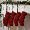 thumbnail image 1 of SMKE Knit Christmas Stocking,Large Xmas Gift Knit Stocking,Friends Kids Xmas Stocking,Double Side Vintage Stocking,Fireplace Home Xmas Stocking,Family Holiday Stocking,Cable Knitted Stocking,Red, 1 of 5