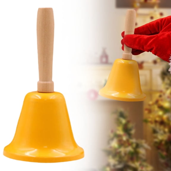 SMKE Loud Metal Hand Bell,Solid Brass Call Bell,Dinner Service Bell,Classroom Signal Bell,Food Line Alert Bell,Alarm Ringing Bell,Festive Jingle Bell,Wedding Event Bell,Pet Training Bell B Yellow