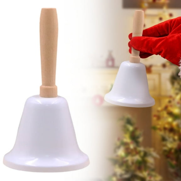 SMKE Loud Metal Hand Bell,Solid Brass Call Bell,Dinner Service Bell,Classroom Signal Bell,Food Line Alert Bell,Alarm Ringing Bell,Festive Jingle Bell,Wedding Event Bell,Pet Training Bell B White