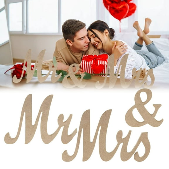 SMKE Mr And Mrs Sign For Wedding Party Table,Wedding Decorations For Reception,Wedding Signs Beige