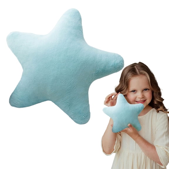SMKE Multi-Use Star Plush Pillow Sofa Decor & Waist Support,Blue 7" Machine-Washable Star Plush Throw Pillow,Soft Faux Fur Decorative Cushion,Easy-Care Room Decor For Couch Bed Sofa Living Room