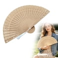 thumbnail image 1 of SMKE Natural Wood Folding Fan With Exquisite Openwork Carving And Tassel As Decorative Handheld Fan For Wedding Events Home Decor And Diy Craft Projects, 1 of 9