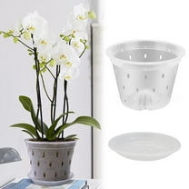 SMKE Orchid Pot,1Pcs Orchid Pots With Holes And Saucers,Clear Plastic Plant Pot Indoor,Large Orchid Pot,Orchids Pots,Clear Orchid Pots,Plastic Orchid Pots,Orchid Pot With Holes
