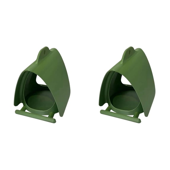ERTZAE Outdoor Bird Feeder,Small Bird Feeder,Suction Cup Feeder,Easy Clean Bird Feeder,Bird Feeder For Wild Birds,2pc Plastic Hanging Bird Feeder - Green Outdoor Wild Bird House for Garden Patio