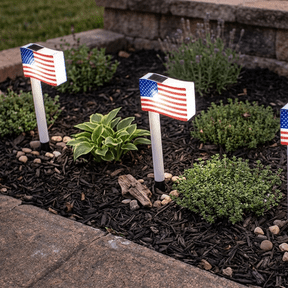 SMKE Patriotic Solar American Flag Stake Light,4 Of July Lamp,Independence Memorial Day Decor,National Veteran Holiday Supplies,Led Lawn Party Garden Yard Lighting,Waterproof Red White Blue Ornament