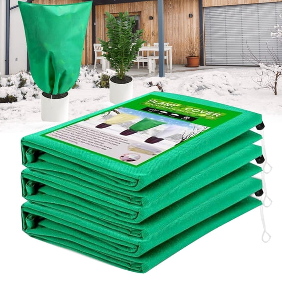 SMKE Plant Winter Frost Protection Cover Drawstring Zipper Outdoor Shrubs Trees Potted Green Reusable Blanket Cold Weather Jacket Breathable Vegetables Saplings