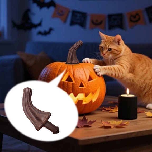 SMKE Plastic Halloween Pumpkin Stem Black Brown Realistic Handle DIY Pumpkin Crafts Decorations Reusable Topper Decorative Accessory Easy Attach Craft Real