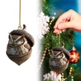 thumbnail image 1 of SMKE Rustic Nature Themed Acrylic Ornament,Cozy Animal Pendant for Holiday Tree Winter Decor,Acrylic Forest Animal Christmas Ornament,3.14" Sleeping Bunny in Tree Hanging Decor, 1 of 6