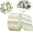 thumbnail image 1 of SMKE Satin Ribbon,Luxurious Single-Faced Satin Ribbon,Wide Fabric for Wedding Bouquet Wreath Making,2" x 25 Yards Satin Ribbon - Beige,Polyester Fabric Roll for Gift Wrapping DIY Crafts, 1 of 4