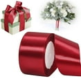 thumbnail image 1 of SMKE Solid Color Ribbon,Luxurious Single-Faced Satin Ribbon,Wide Fabric for Wedding Bouquet Wreath Making,2" x 25 Yards Satin Ribbon - Wine Red,Polyester Fabric Roll for Gift Wrapping DIY Crafts, 1 of 4