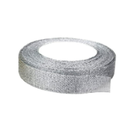 SMKE Solid Xmas Ribbon Rolls,Satin Glitter Ribbon,Xmas Gift Wrapping Holiday Craft Ribbons,Tree Decor Hanging Ribbon,Festival Ornament Metallic Fabric Xmas Ribbon,Wedding Party Ribbon Decor Silver