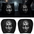 thumbnail image 1 of SMKE Spooky Car Headrest Covers Scary Ghost Print Headrest Covers for Cars,Halloween Vehicle Seat Headrest Protector,Elastic Washable Polyester Auto Headrest Cover for Sedan SUV 2pc Black, 1 of 2