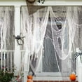 thumbnail image 1 of SMKE Spooky Cheese Cloth,Halloween Creepy Cloth,Halloween Decoration Clearance,Creepy Decoration,Windows Doorway Cover Gauze For Halloween Haunted House Party Outdoor Indoor Decor White 30X72In, 1 of 4
