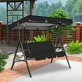 thumbnail image 1 of SMKE Swing Canopy Replacement For Outdoor Patio Swing Chair 2/3 Seater Waterproof Porch Swing Seat Canopy Cover Garden Hammock Top Cover For Seat Furniture,Canopy Only Black S, 1 of 5