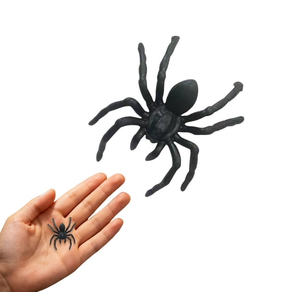 SMKE Tiny Fake Spiders for Halloween Decorations,Realistic Mini Plastic Spiders Prank Props,Mini Plastic Spider Small Black Spiders for Haunted House Party Table Scatter DIY Crafts 5pc