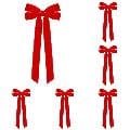 SMKE Velvet Ribbon Christmas Bow,Tree Topper Velvet Bow,Garland Wreath Velvet Bow,Gift Wrapping Craft Bow,Party Diy Velvet Bow,Staircase Xmas Bow,Home Holiday Velvet Decor C Red 12Pc