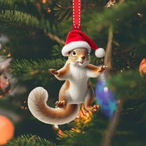 SMKE Vintage Handcrafted Christmas Ornaments,Creative Decorative,Animal Collection For Tree Decor,Wood Hanging Pendant,Xmas Gift,Modern Wall Decor For Home,Car,Living Room,Bedroom 2.75" Squirrel
