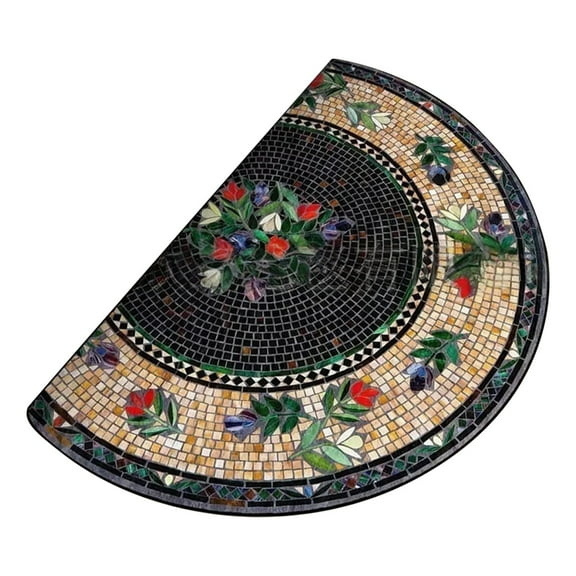 SMKE Welcome Door Mat,Boho1 31.49X15.74In Semicircle Entrance Mat Scrape Sole Dirt Door Rug,Half Round All-Weather Door Mat,Heavy Duty Non-Slip Rubber Back Rug For Front Entry Garage Patio